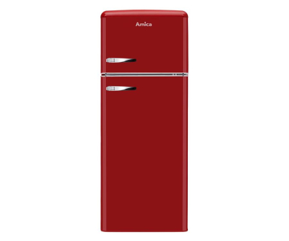 Lodówka Lodówka Amica KGC15630R 144cm Czerwona Retro SlimSize Górny Zamrażalnik 206L